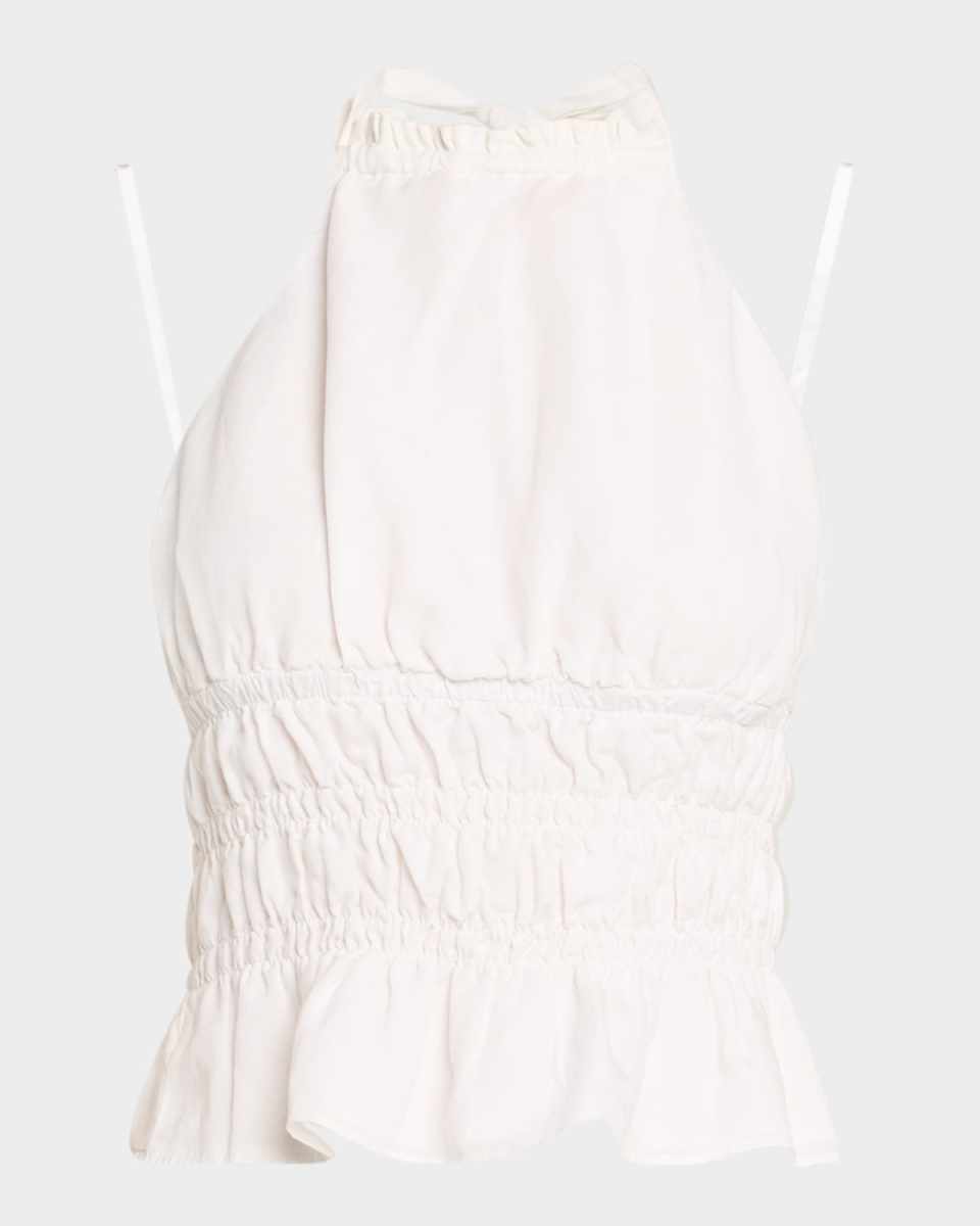 Air Linen Smocked Halter Top